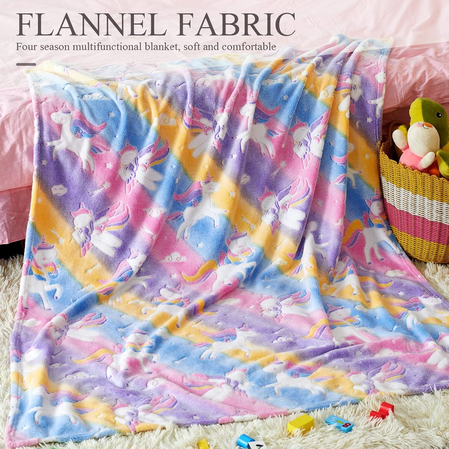 Happy Hues® Glow in The Dark Blanket Kids-Teens Boys & Girls Travel Lightweight Throw Blankets Soft & Fluffy for Kids (UNI Cross) 3