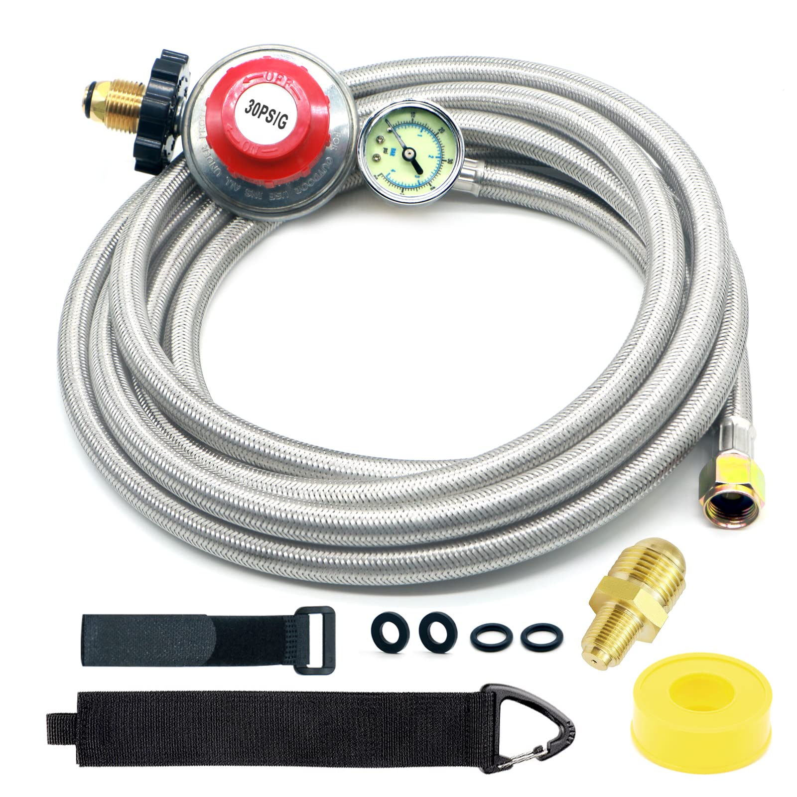 Buy NQN 12 Foot 030 PSI High Pressure Adjustable Propane Regulator