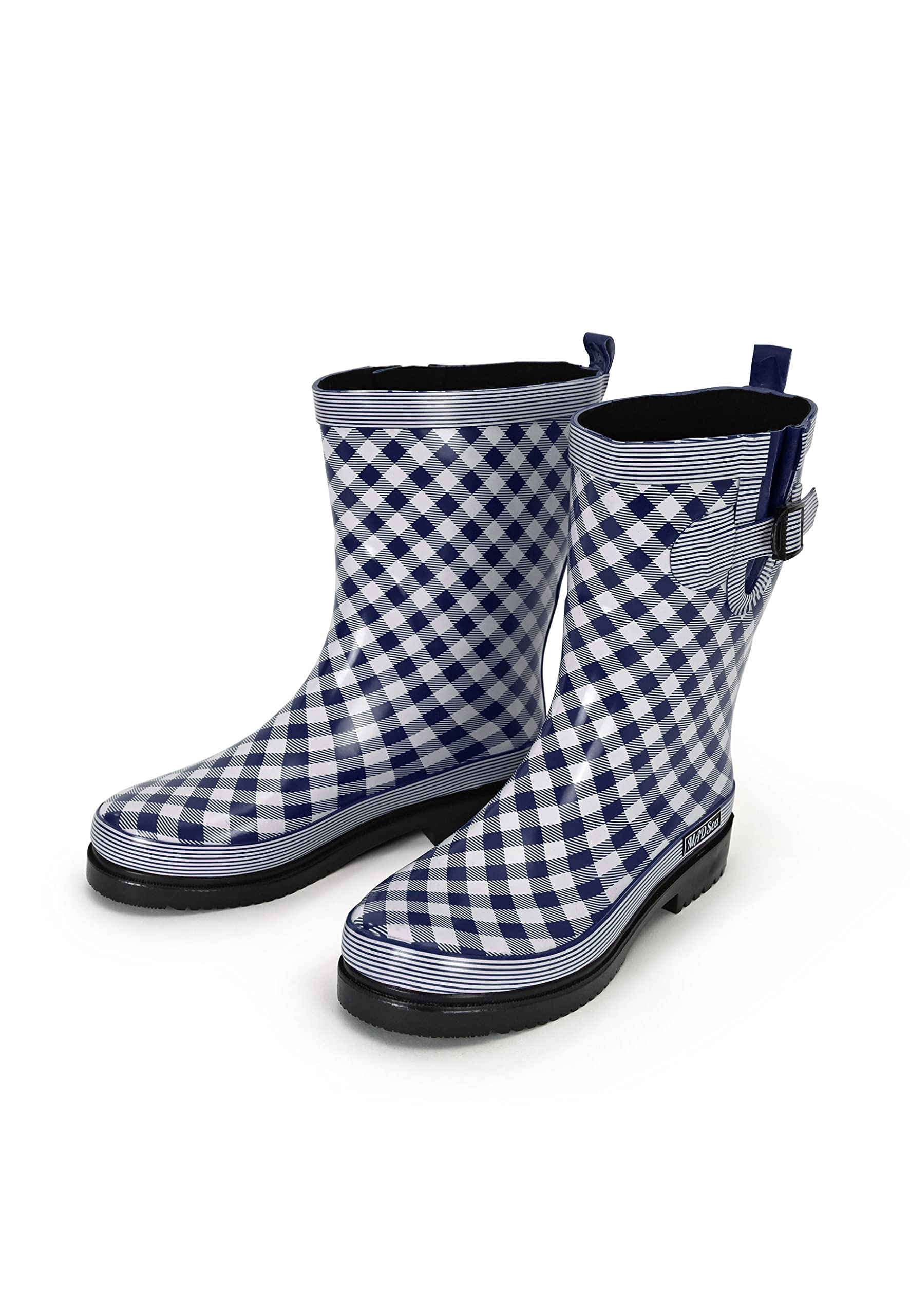 MADSea Damen Gummistiefel Ocean Checkered Halbschaft kariert