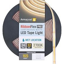 Armacost Lighting RibbonFlex Pro COB Outdoor LED Strip Lights 24V, 2700K, 165 Lumens/Ft, 10M 171152N