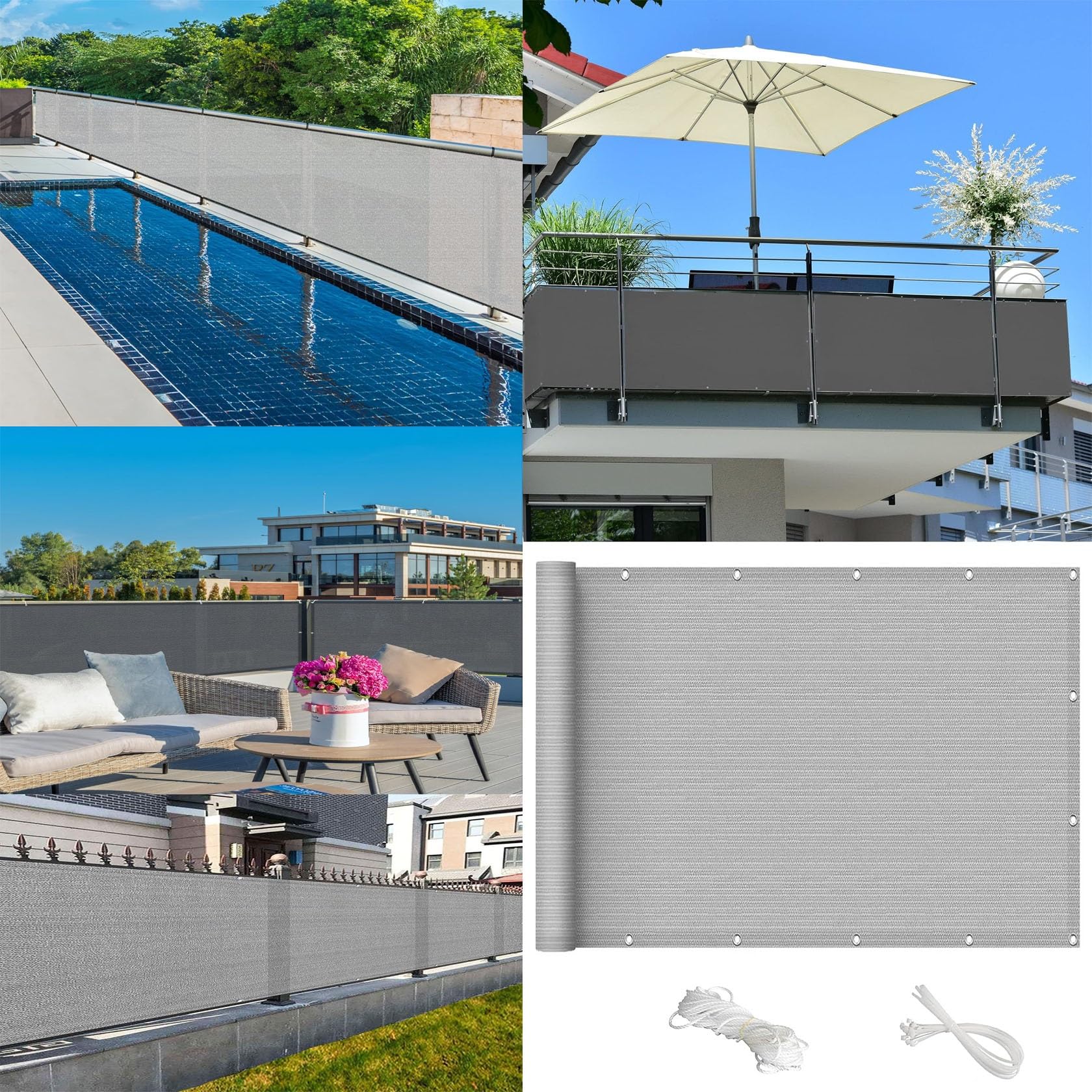 Brise-vue de balcon pour jardin extérieur et terrasse en ville