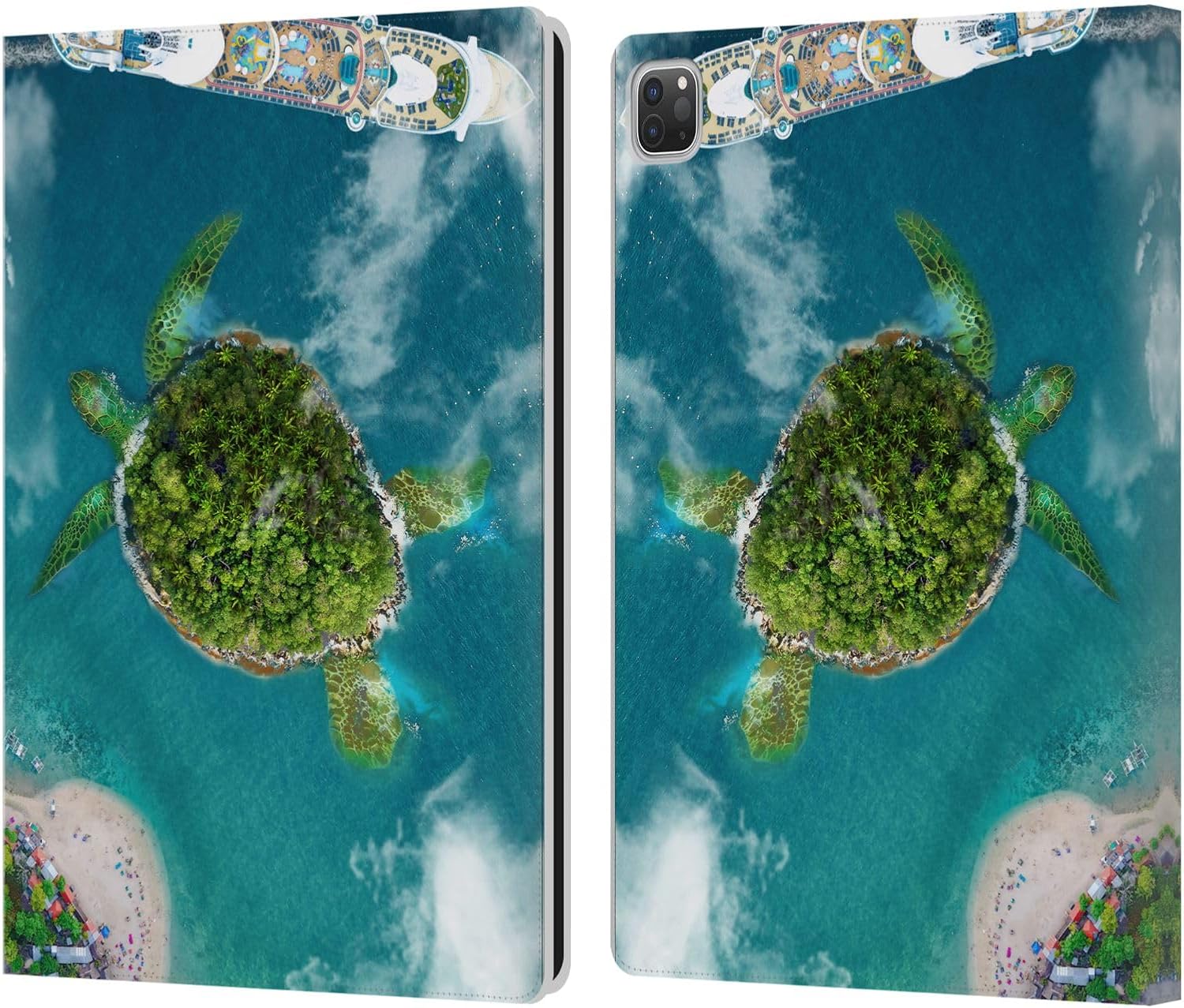 Head Case Designs Officially Licensed Dave Loblaw Turtle Beach Day Sea Leather Wallet Case Compatible with Apple iPad Pro 13 M4 2024