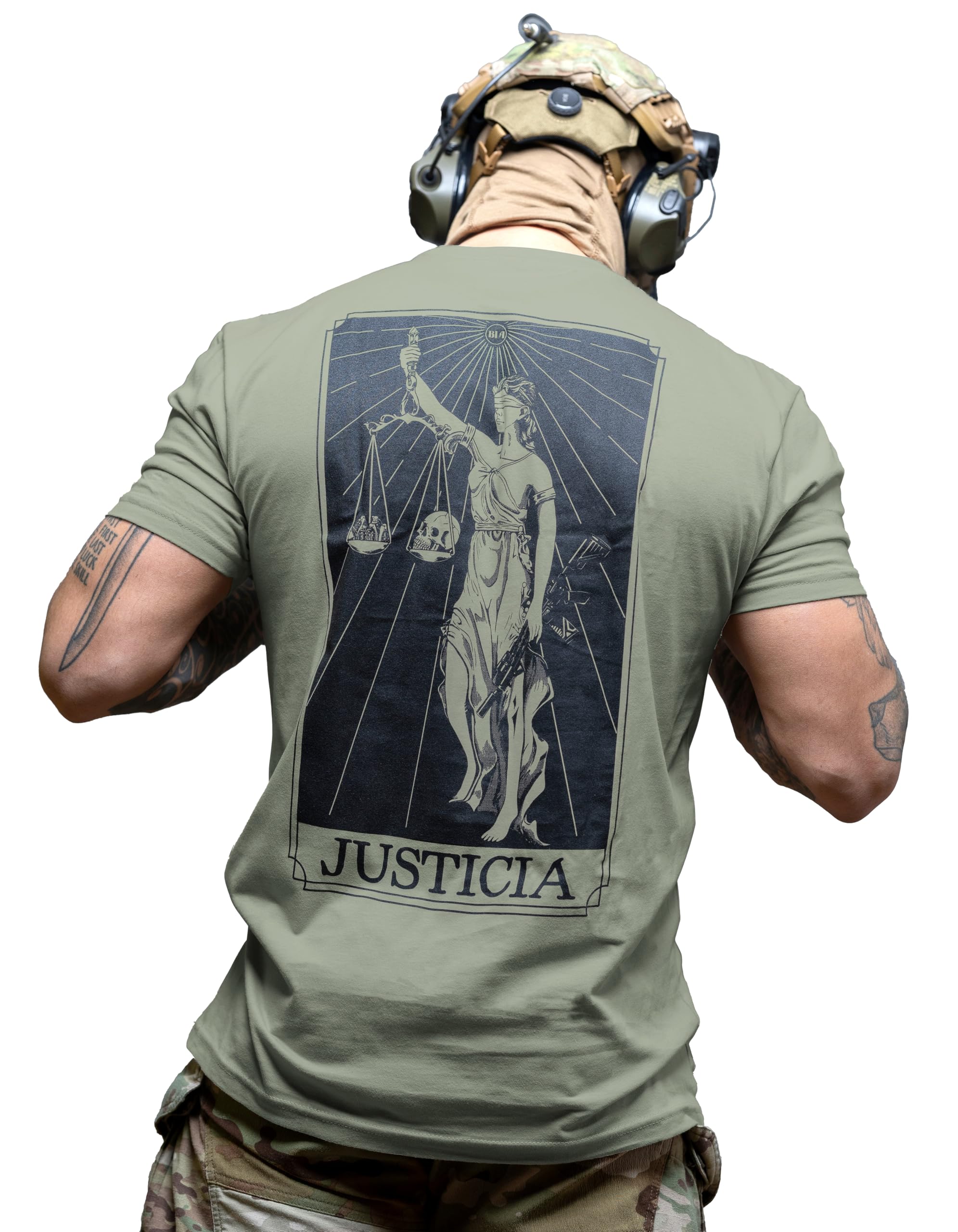 Brothers in Arms Herren T-Shirt „Justicia“ – athletische Passform - aus 100% Baumwolle für maximalen Komfort – hochwertiger Druck, designed in Germany