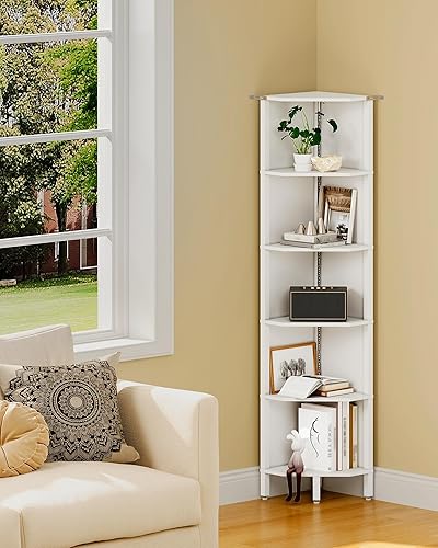 Miniatura 7 de Estante de esquina LED con luces, estantería en forma de diamante de 5 niveles, organizador de almacenamiento estrecho de pie para sala de estar,