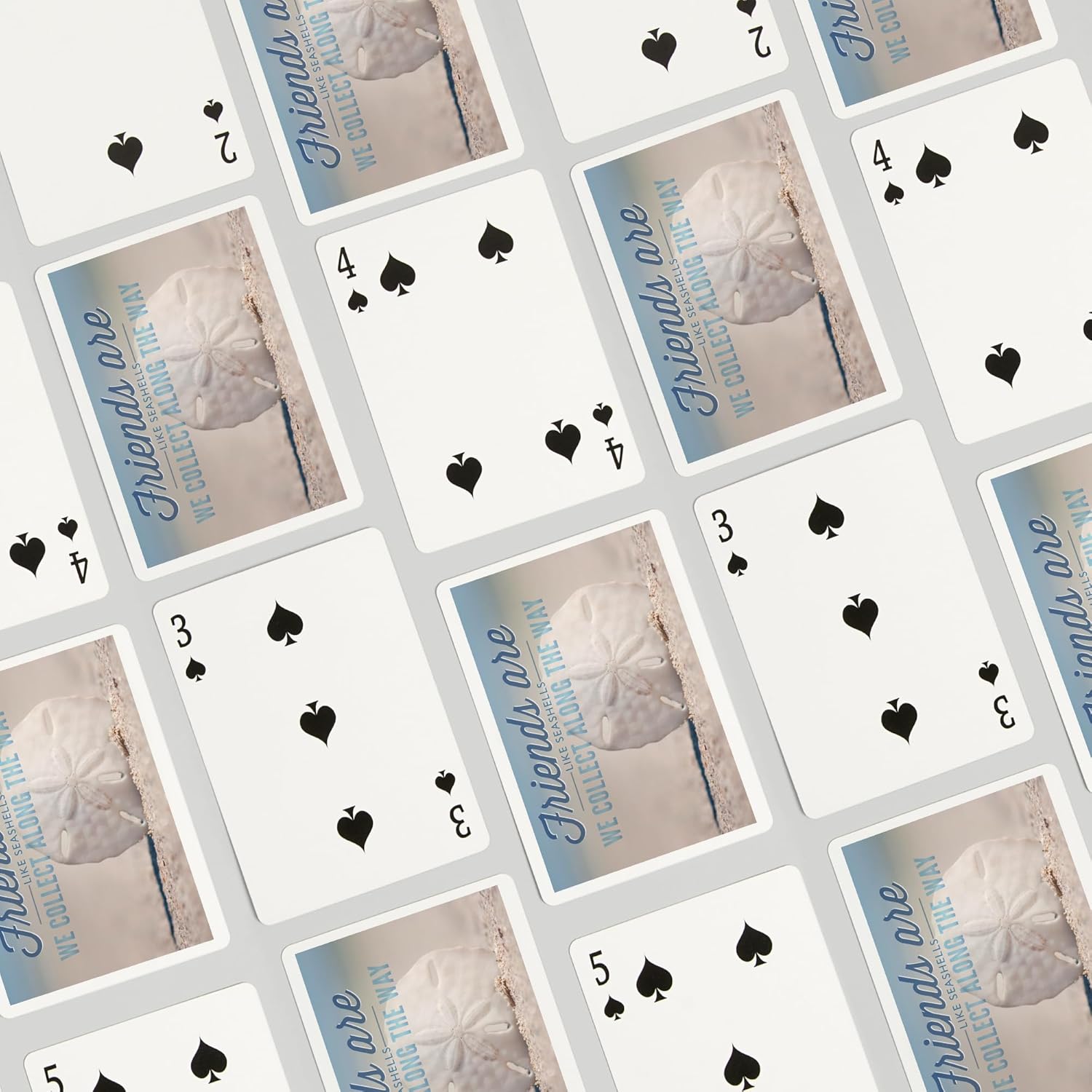 Lantern Press Friends are Like Seashells, Sand Dollar, 52 Playing Cards for Adults, Poker Size Card Deck