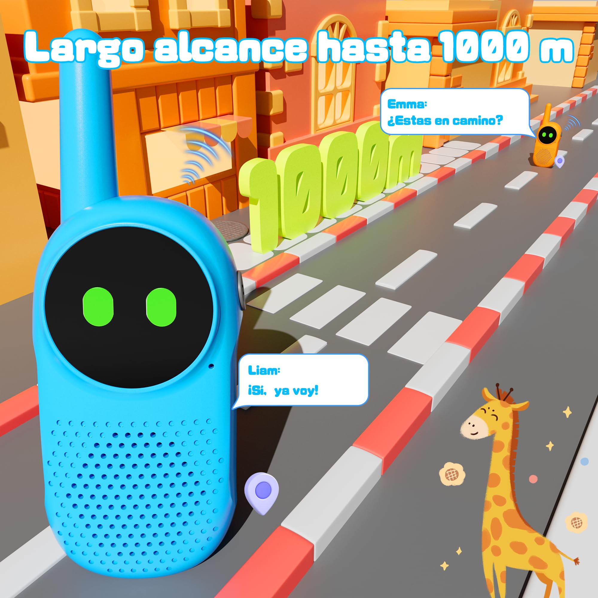Walkie Talkie niños, NXGKET Juguetes Niños 3 4 5 6 7 8 9 10 Años, Regalos para Niñas de 3-12 Años,Walkie-Talkie Recargable con Batería Juegos Exterior Niños,Regalos cumpleaños Navidad Pascua Hallowee