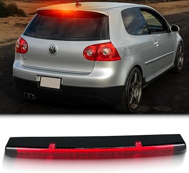 Smoked Lens LED 3rd Third Brake Light Replacement for Volkswagen MK5 Golf GTI 2005-2009|Fit for VW MK5 Golf R32 2007-2008 NOT for Standard Golf Rear Cab Center Mount Stop Signal Lamps