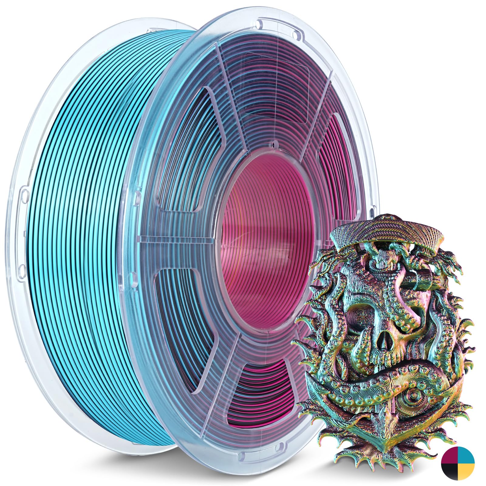 JAYO Silk Quad Color PLA 3D Printer Filament 1.75mm, 1.1kg