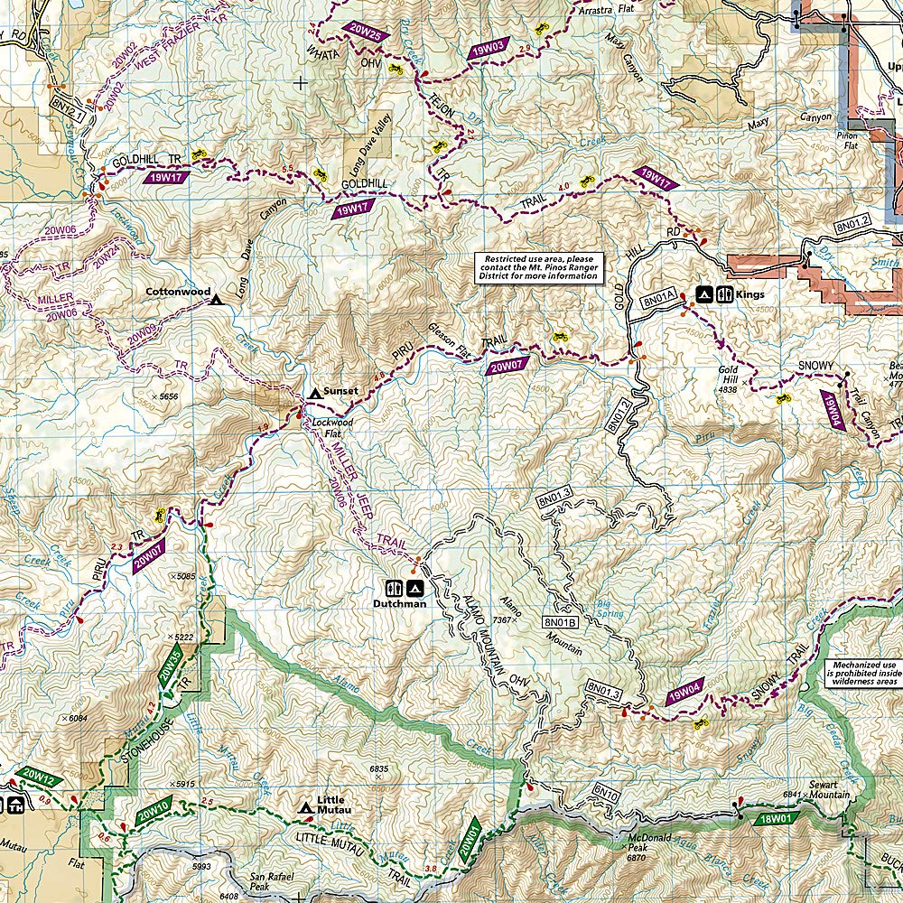 Los Padres National Forest East Map (National Geographic Trails Illustrated Map, 812) - Image 3