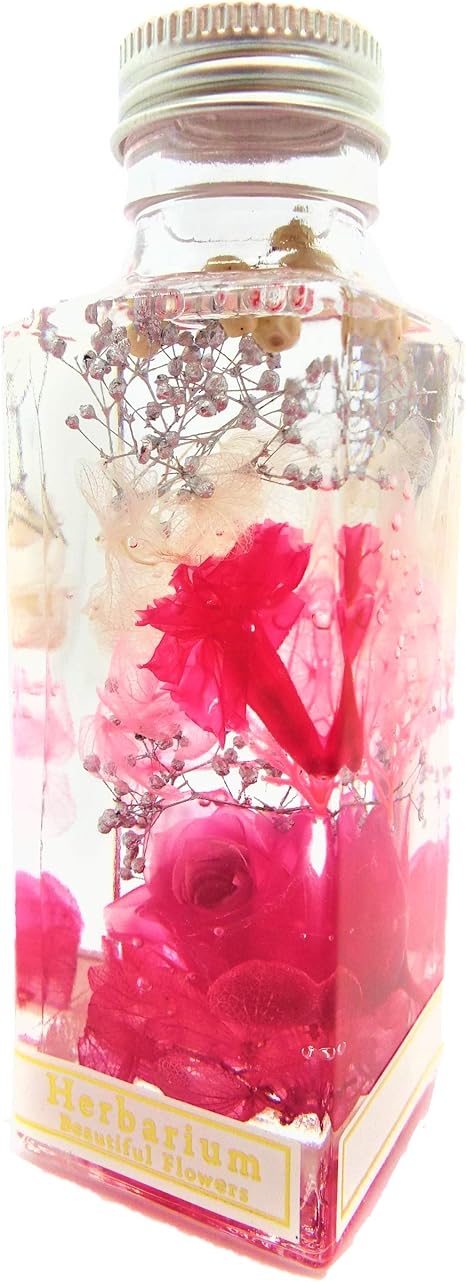 Amazon バラとカーネーション 日本製ハーバリウム プリザーブドフラワーlira 高さ 12 5 ギフト プレゼント ピンク プリザーブドフラワー オンライン通販