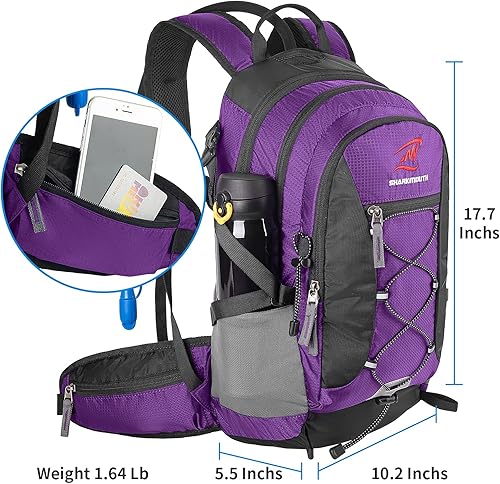 Miniatura 5 de SHARKMOUTH Mochila de hidratación  Mochila aislada con bolsa de agua de 2.5L para senderismo, correr, acampar, ciclismo