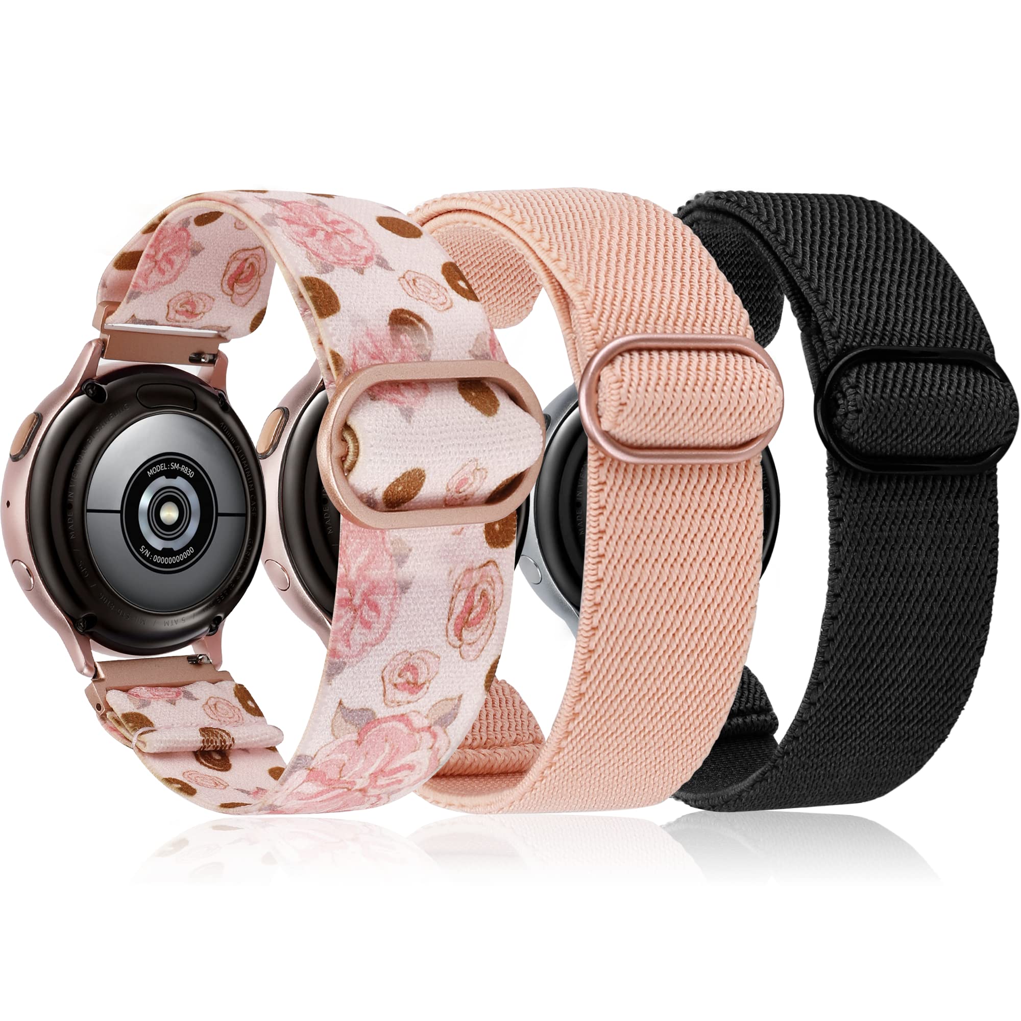 TOYOUTHS 20mm Stretchy Nylon Band Compatible with Samsung Galaxy Watch 7/6/5/4/FE/Active 2 40mm 44mm/Watch 6 Classic 43/47mm/Watch 5 Pro 45mm/Watch 3