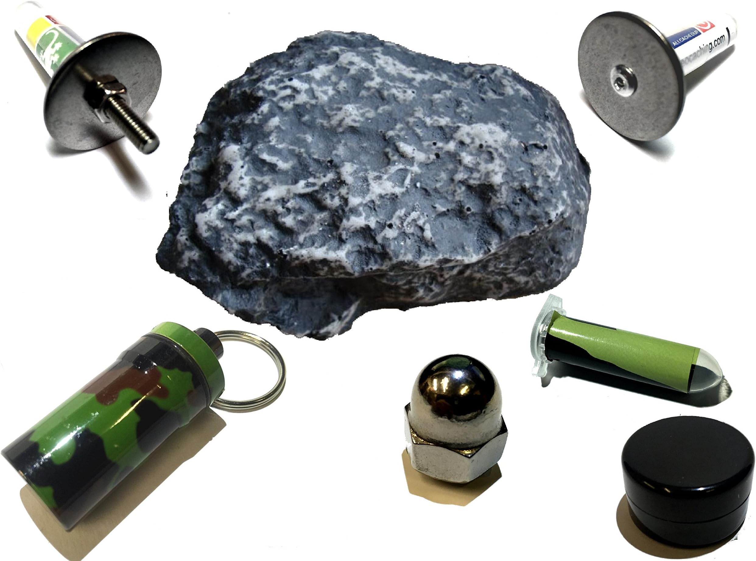 Ultimate Stealth Geocache EIGHT Pack Ready To Hide with Waterproof Log Sheets