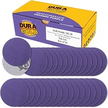 Dura-Gold Premium 180 Grit 3" Purple Film Ceramic Sanding Discs, Box of 30 - Hook & Loop Backing Sandpaper for DA Sander, Drill, Grinder, Rotary Tool - Sand Auto Body Paint, Metal, Wood, Woodworking
