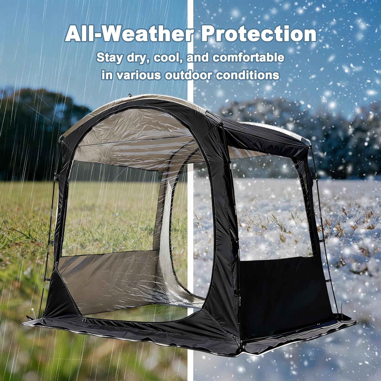 Sports Tent for 2-3 People, All-Weather Shelter with Clear View & Extra Headroom - Ideal for Sunbathing, Outdoor Games & Events