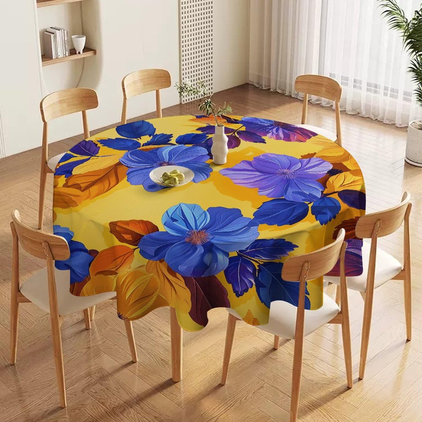 Nappe ronde lavable anti-tache pour protéger la table de cuisine