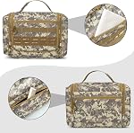 Sac de voyage tactique de toilette pour les hommes, Kit de Dopp suspendu Hygiène Sac Douche Organisateur avec crochet pour les articles de toilette et soins de rasage, Jaune du désert (Sac vide)