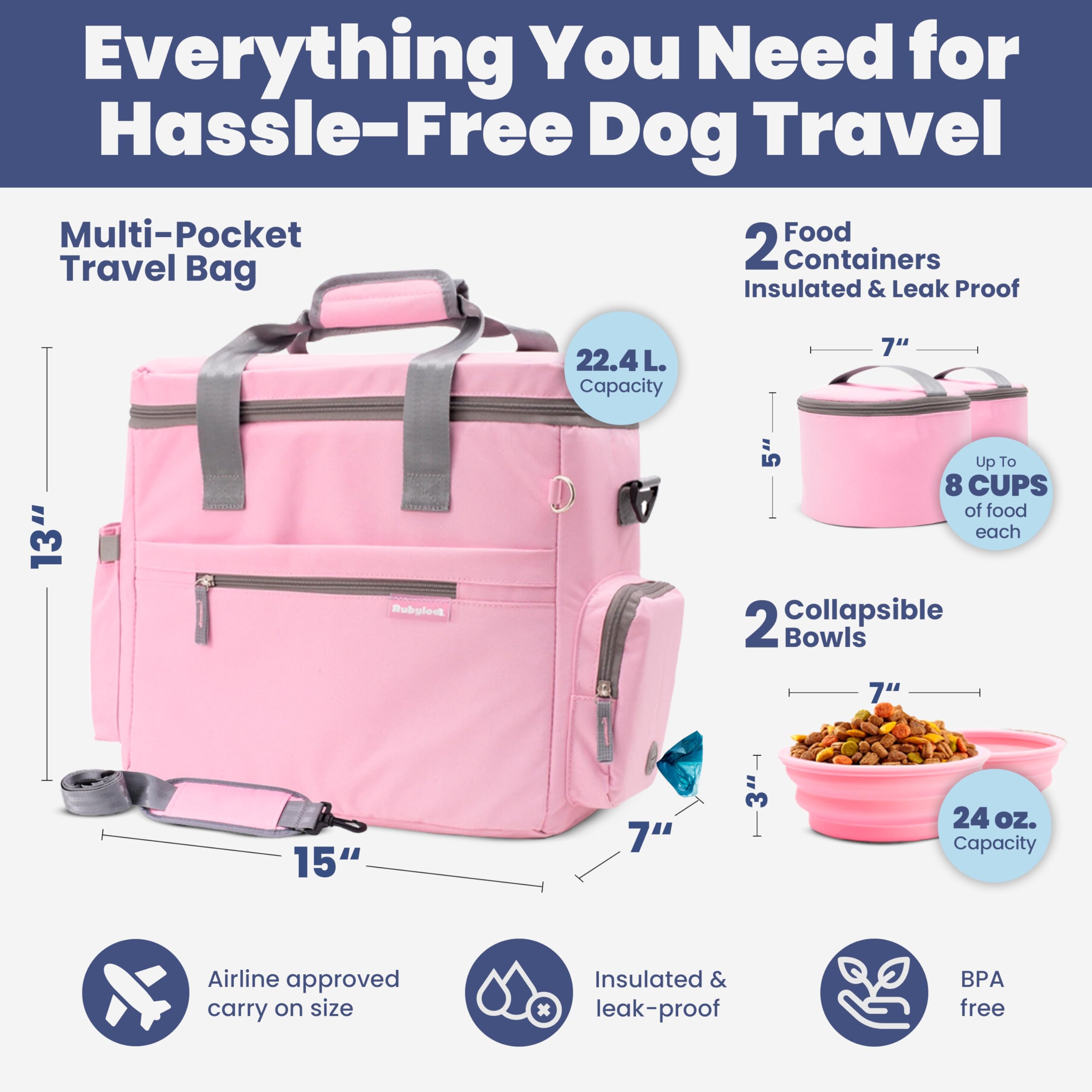 Pet Supplies : The Original Doggy Bag™ - Complete Dog Travel Bag