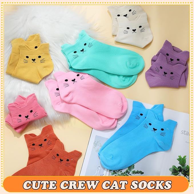 Eurzom Calcetines de tobillo para mujer 8 pack coloridos lindos miniatura 4