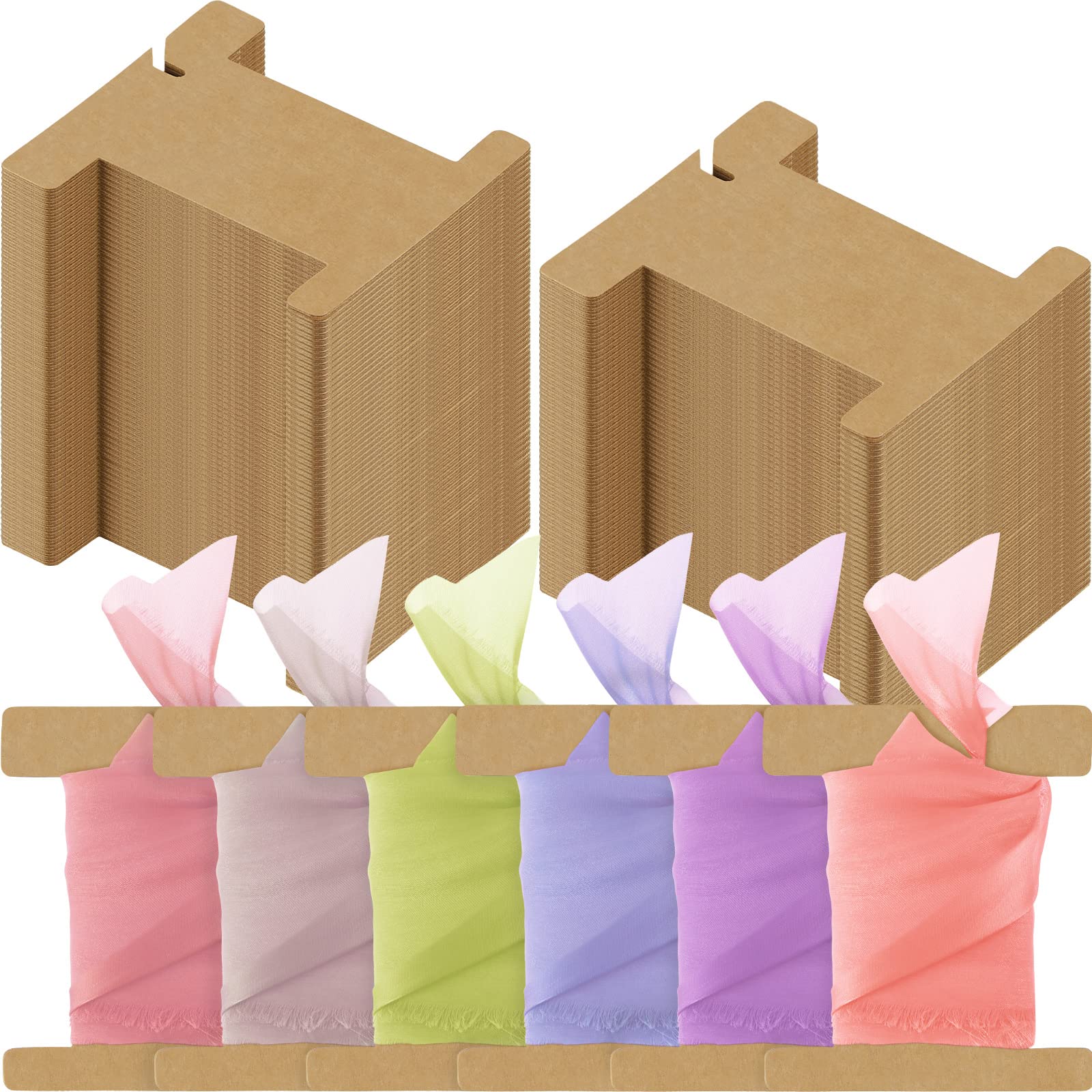 200 Pcs Ribbon Organizer Set Cardboard Ribbon Spools Embroidery Floss Holder Organizer Embroidery Thread Holder Empty Cardboard Yarn Bobbin for Cross Stitch Craft DIY Sewing