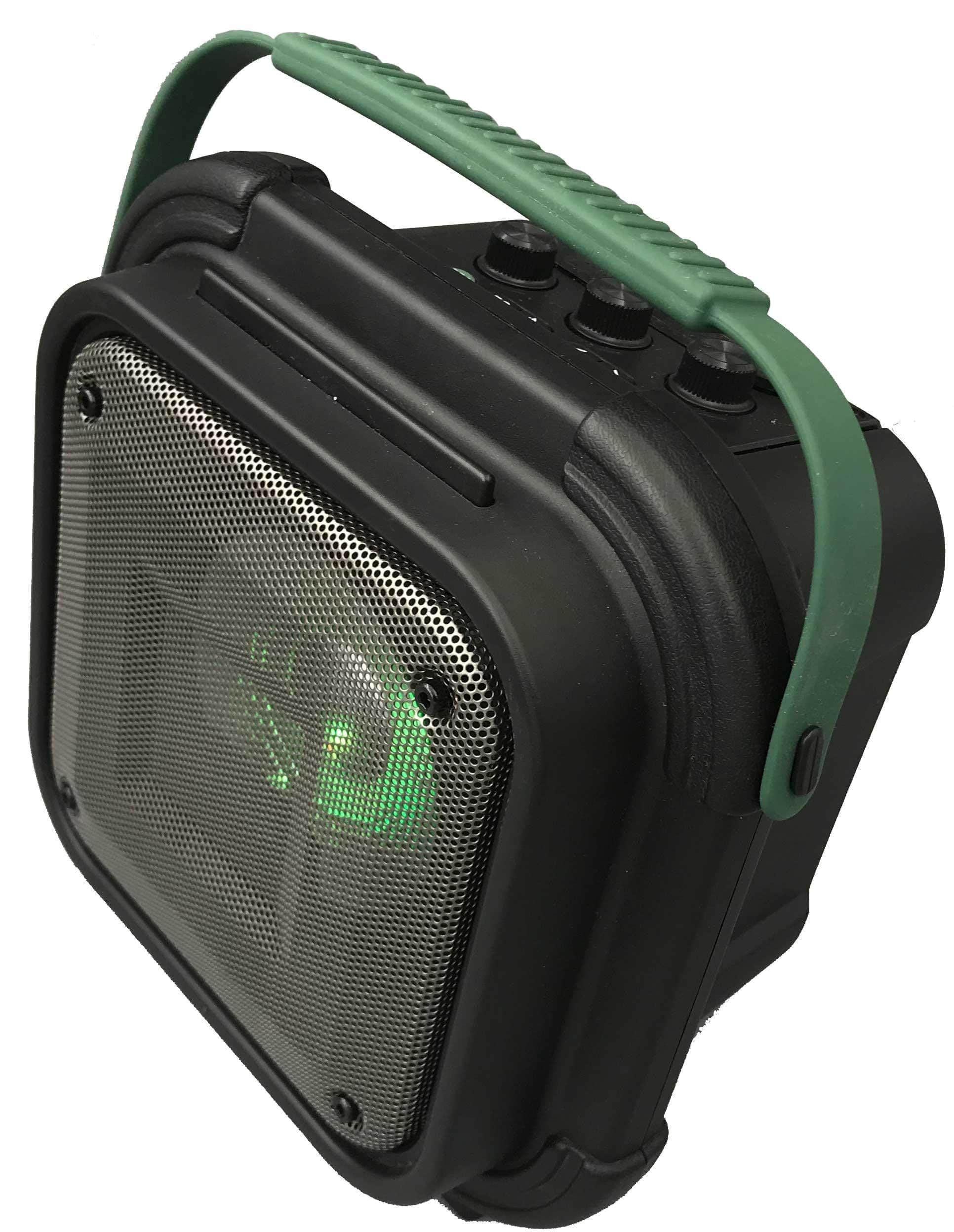 Reflexion OS01BT Bluetooth Outdoor Lautsprecher, mobil mit Akku und Lichteffekten (Bluetooth, spritzwassergeschützt, Radio, USB, AUX, 80 Watt), schwarz