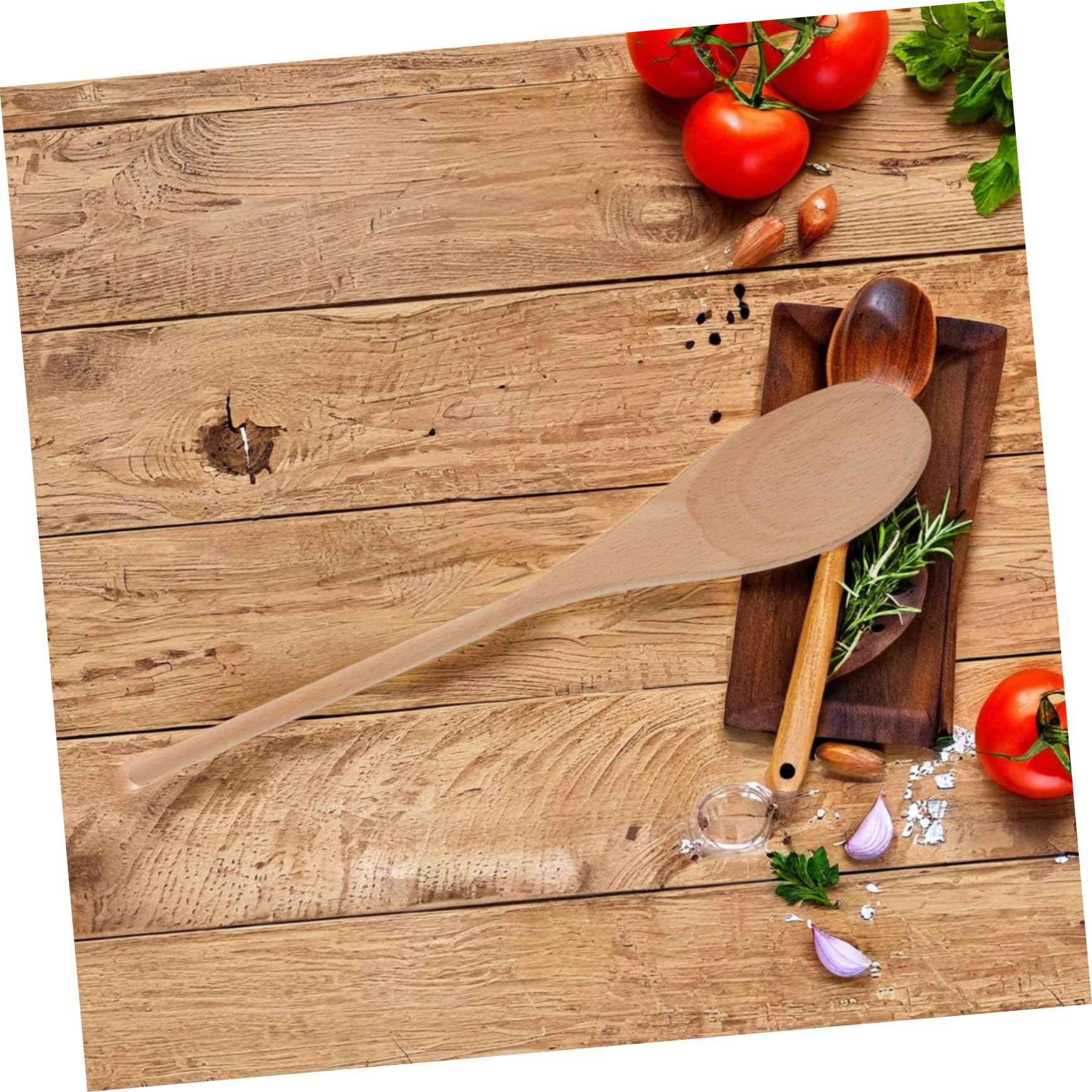 Cuchara de Madera Mango Largo 24 Piezas para Mezclar y Servir