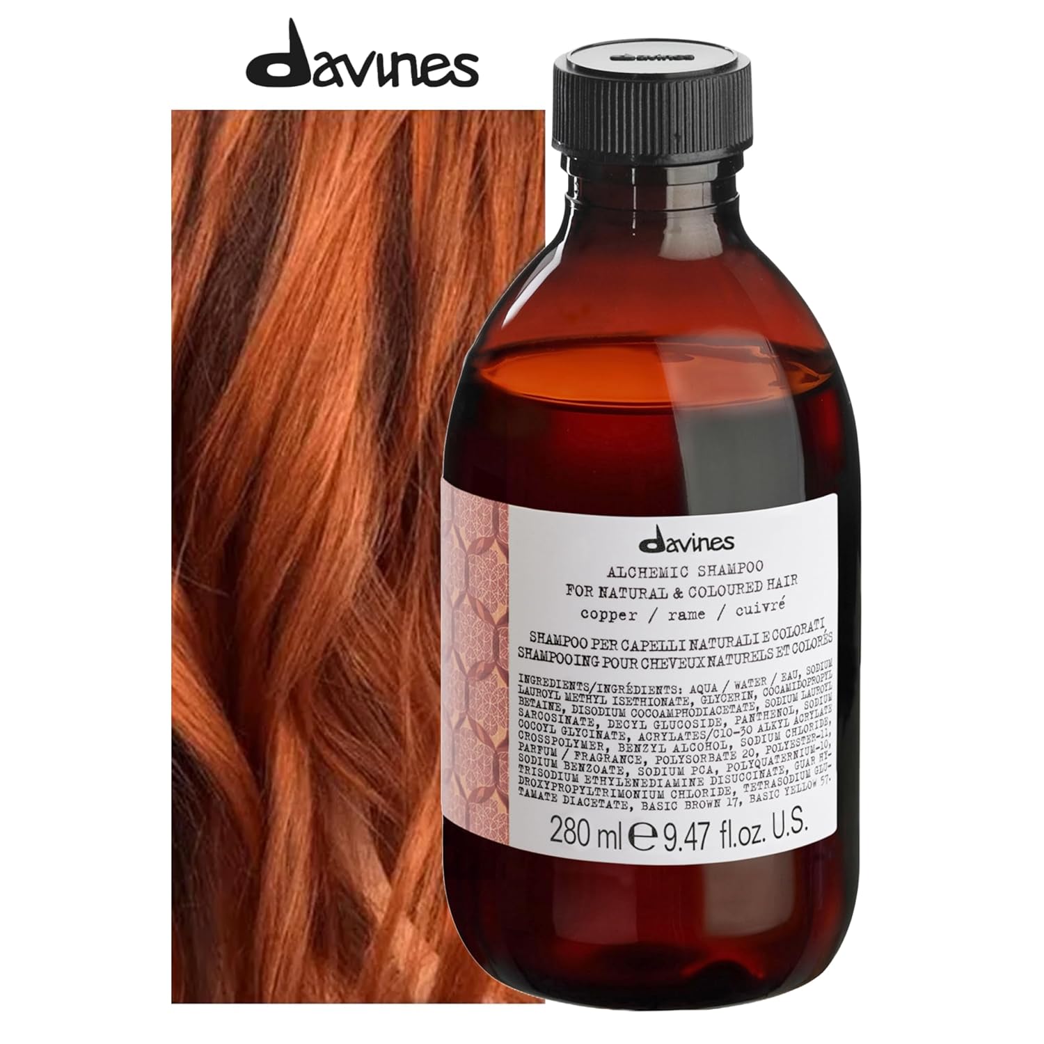 Davines Alchemic Shampoo, Color Enhancing Cleanser for Natural & Colored Hair - Safe Cleansing Formula with Pure Direct Pigments to Illuminate, Intensify & Protect 6 Vibrant Shades of Hair Color