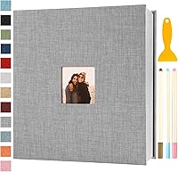 Vista 20 de Álbum de fotos autoadhesivas, álbumes de recortes, álbumes de fotos magnéticos para fotos de 4 x 6, 5 x 7, 8 x 10, páginas adhesivas para bebé, Azul