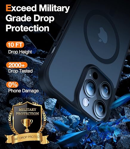 Miniatura 8 de TORRAS Funda magnética para iPhone 12iPhone 12 Pro, probada en caídas de grado militar compatible con MagSafe a prueba de golpes, translúcida, parte