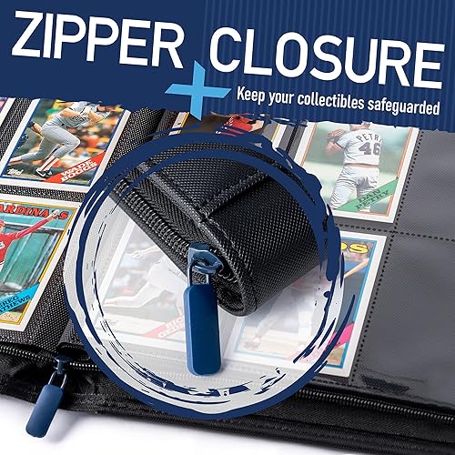 Miniatura 4 de Carpeta TCG negra de alta calidad, 12 bolsillos por página, 20 páginas de doble cara, 480 bolsillos laterales para tarjetas intercambiables, protege