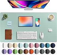 Vista 12 de Aothia Protector de escritorio de cuero, alfombrilla para ratón, alfombrilla de escritorio de oficina, secante de escritorio de cuero PU