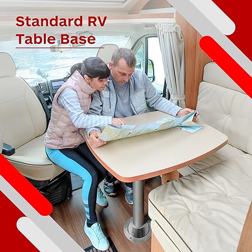 Miniatura 7 de Paquete de 2 bases de mesa RV (tamaño estándar) - Brida de base de mesa de pedestal de aluminio - Base de montaje de mesa y piso con 6 agujeros de