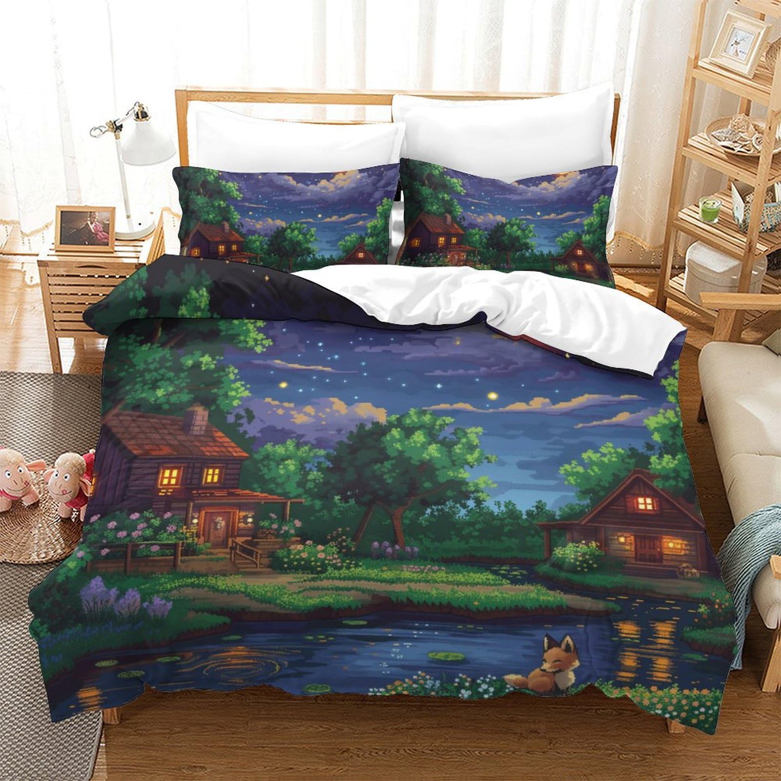 Housse de couette 3D imprimée lit double 200x200 parure de lit enfants ados