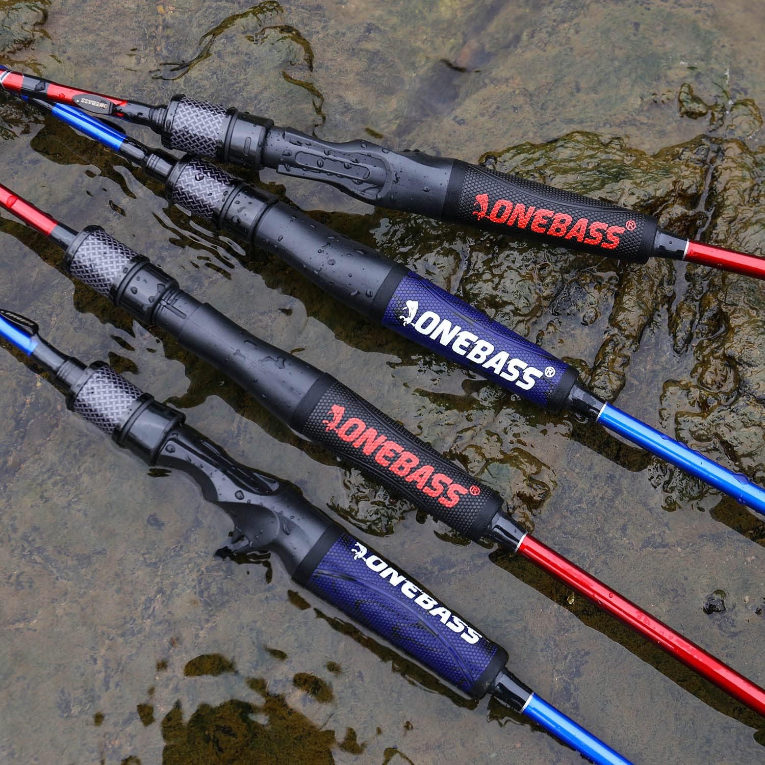 One Bass Fishing Rods,IM7 Graphite Spinning Rod & Casting Rod, 2 Pc Strong Quality Baitcasting Rod with Super Polymer Handle