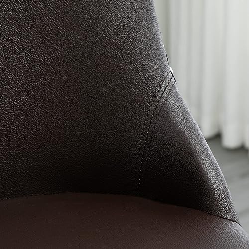 Miniatura 9 de HOMCOM Juego de 2 taburetes de bar giratorios de 28 pulgadas de altura, sillas de bar tapizadas sin brazos con ribete de cabeza de clavo y patas de