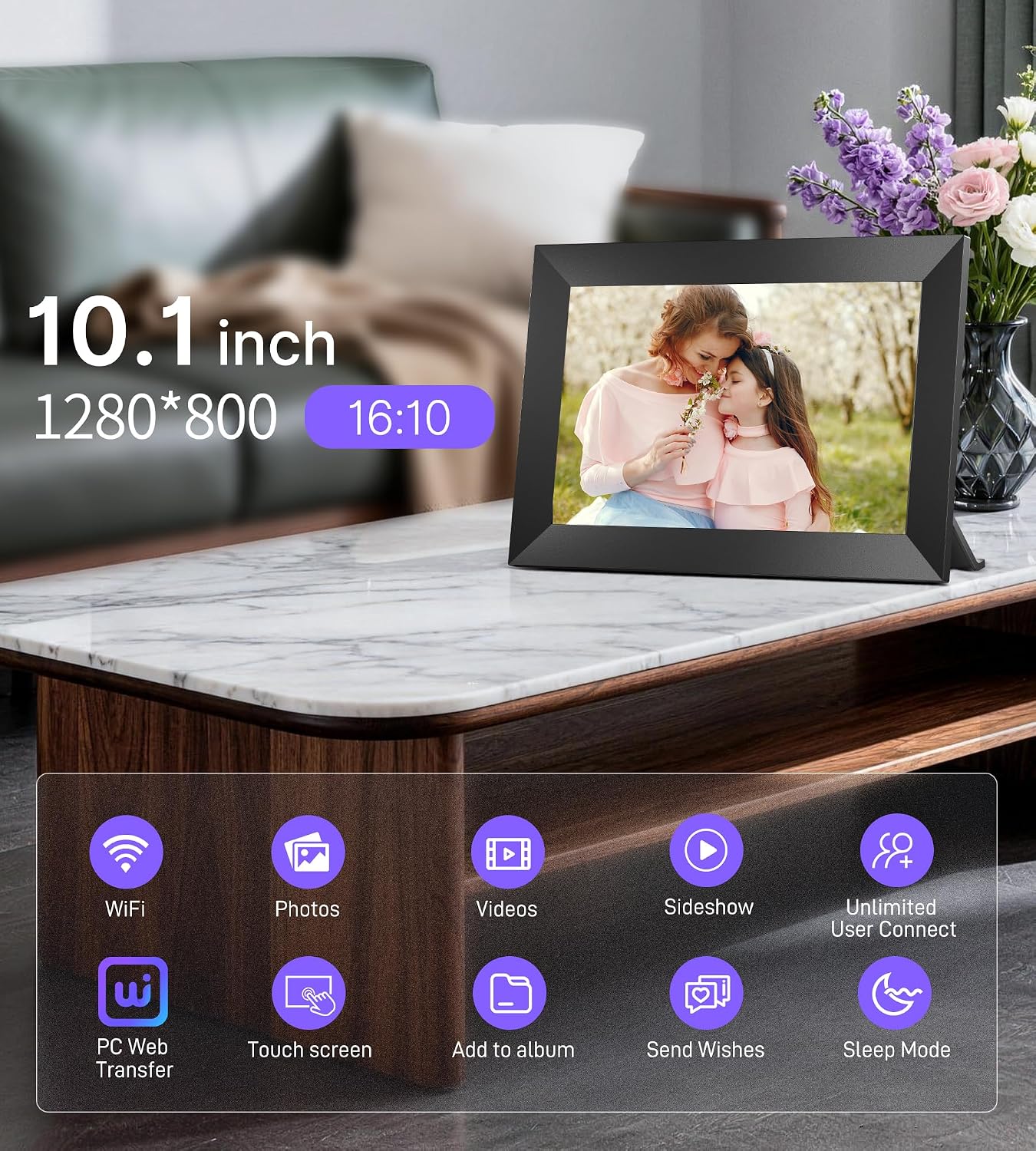 Uhale Digital Picture Frame 10.1 WiFi Electronic Photo Frames 32GB Storage