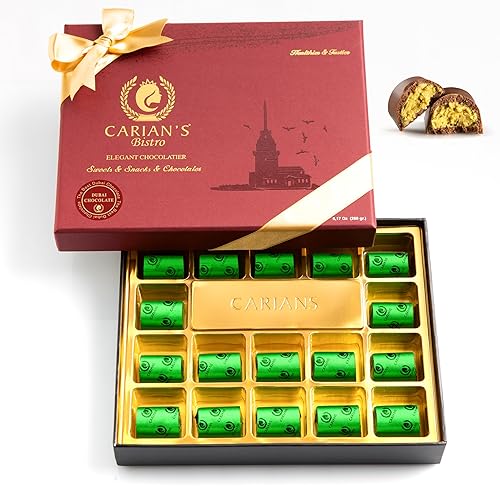 Miniatura 5 de CARIANS - Caja de regalo de chocolate Dubai, caramelo de chocolate Dubai con pistacho y Kataifi, ideal para regalo, aniversario, Navidad, Acción de