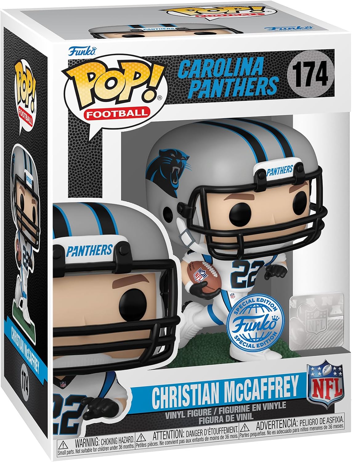 Funko POP! NFL: Panthers, C. Christian McCaffrey, (Away), Collectable Vinyl Figure, Gift Idea, Official Merchandise