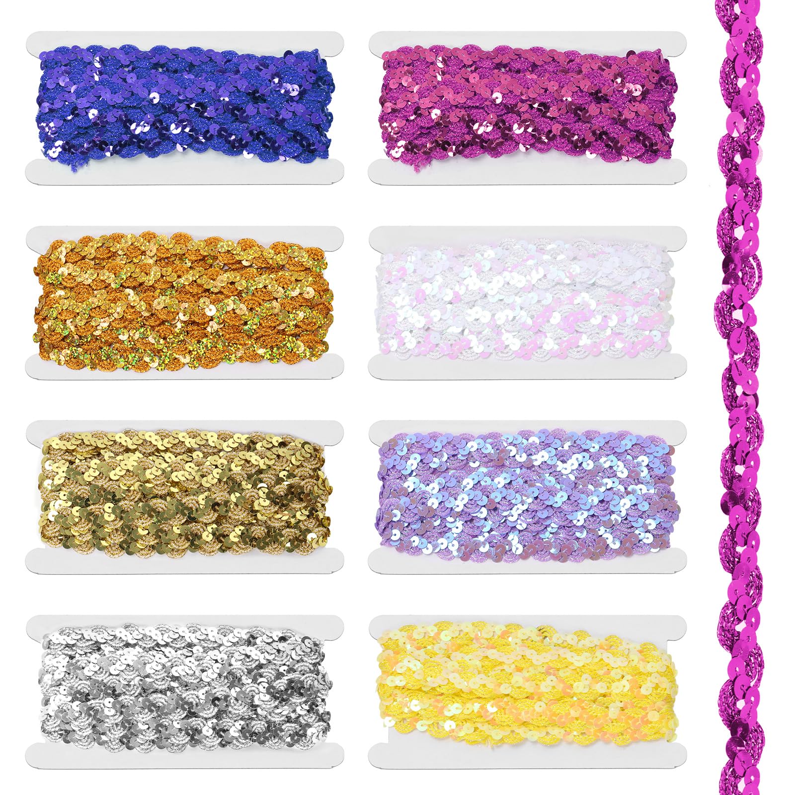 Galon tressé ondulé à paillettes Tanstic de 1.5cm pour customiser facilement vos vêtements ternes