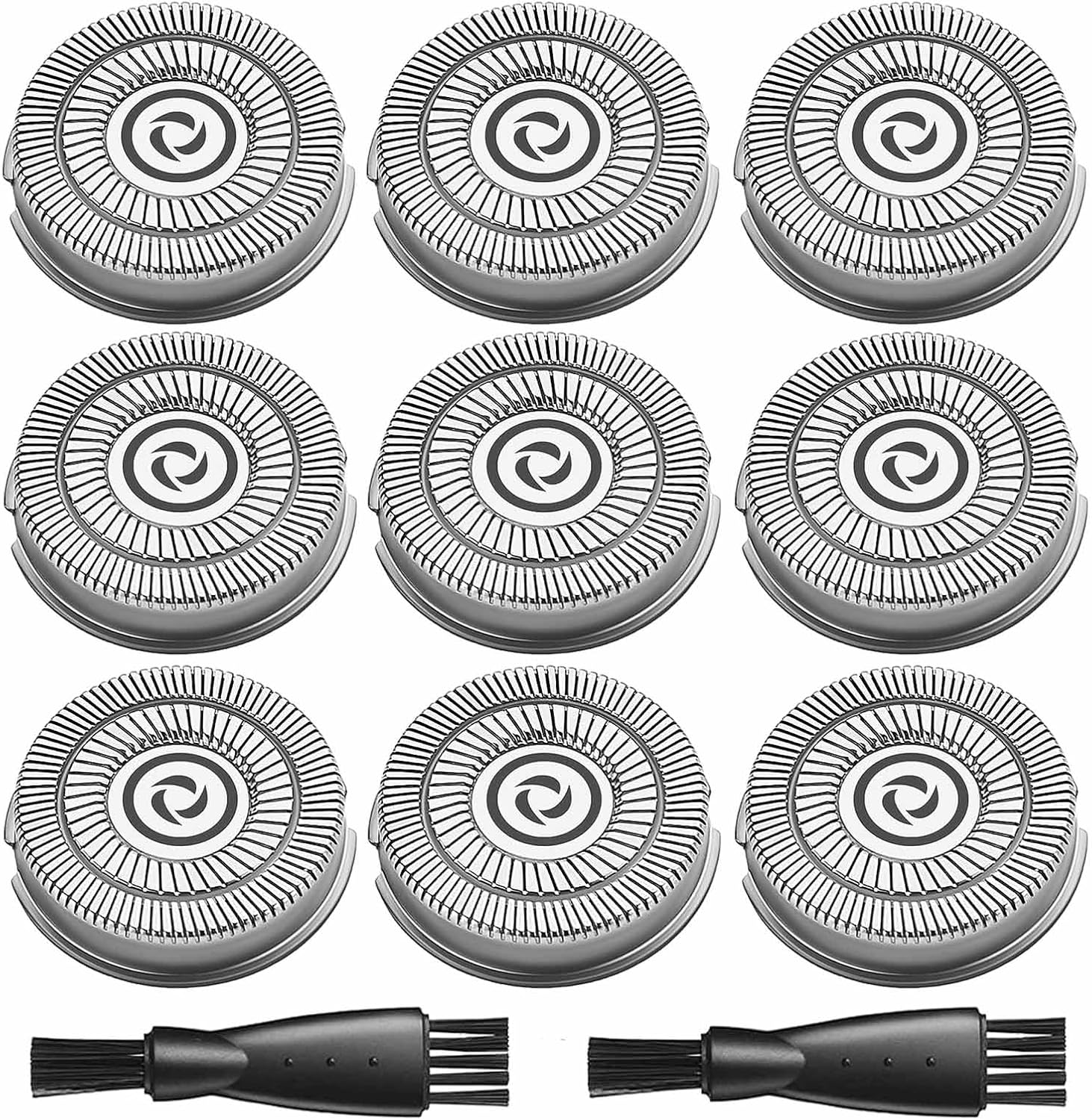 Replacement Blades for Electric Razor for Men, 9 Pack Replacement Heads for Shaver SWS7105 SWS7105BK, 2 Cleaning Brush