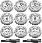 Uijino Têtes de remplacement d'arbre électrique pour hommes compatibles avec SweetLF Rasoir électrique SWS7105 SWS7105BK, 3 Lames de remplacement (plaques seulement), 2 Brosse de nettoyage