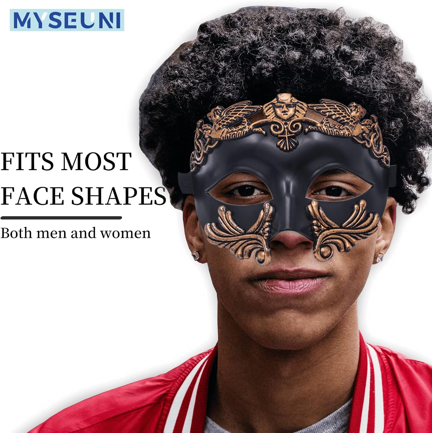 Masquerade Mask for Men - Roman Greek Mask - Venetian Half Face Mask for Mascarade Ball Mardi Gras Halloween Party - Image 8