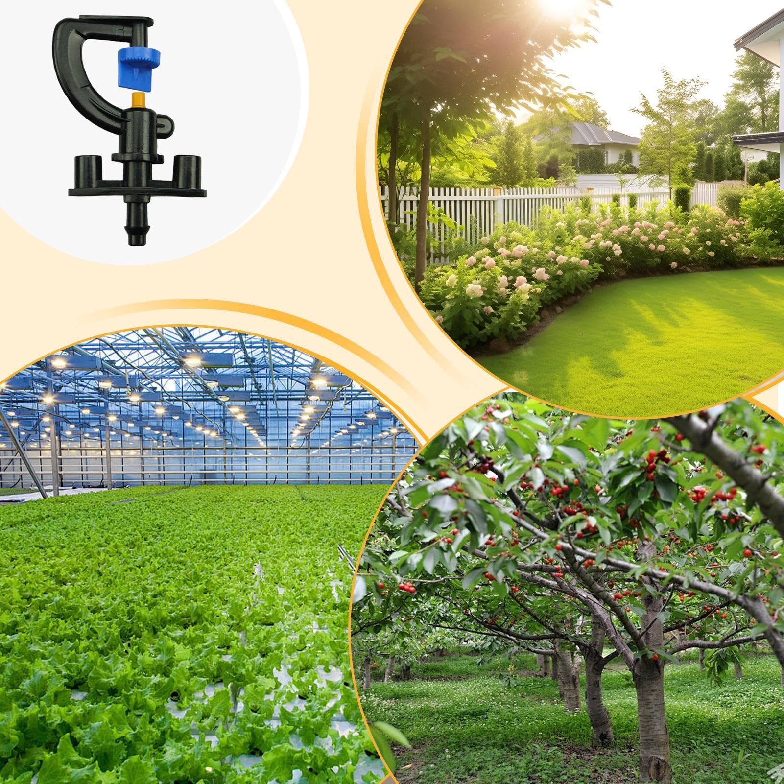 Mini Arroseur Rotatif à Brume - Pour Pelouse, Serre, Jardin - Réglable Et Facile à Installer
