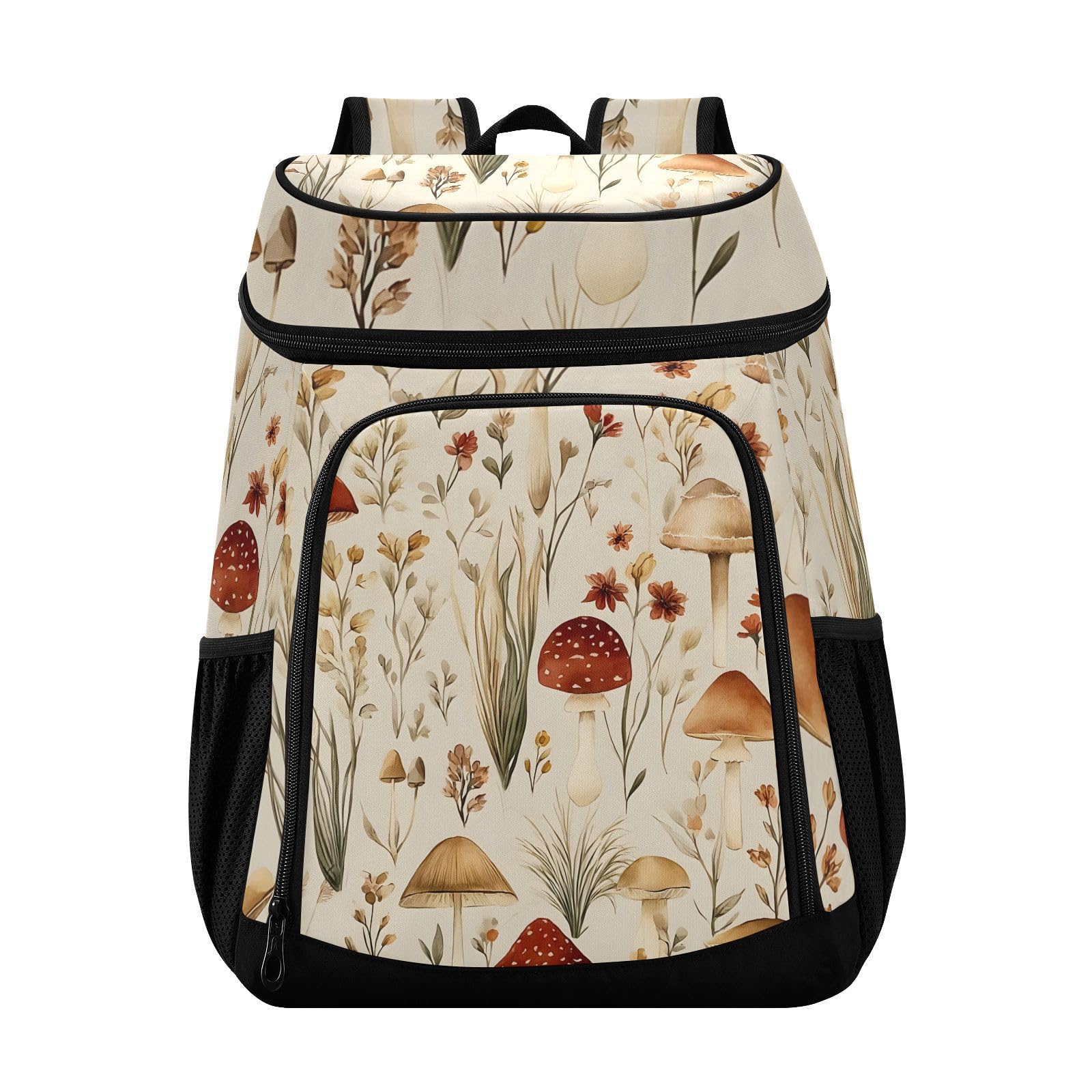 Mushroom Forest Autumn Cooler Backpack Cooler Insulated Leak Proof Lunch Backpack 36 Cans Waterproof Soft for Men Women Picnic Hiking Camping Beach