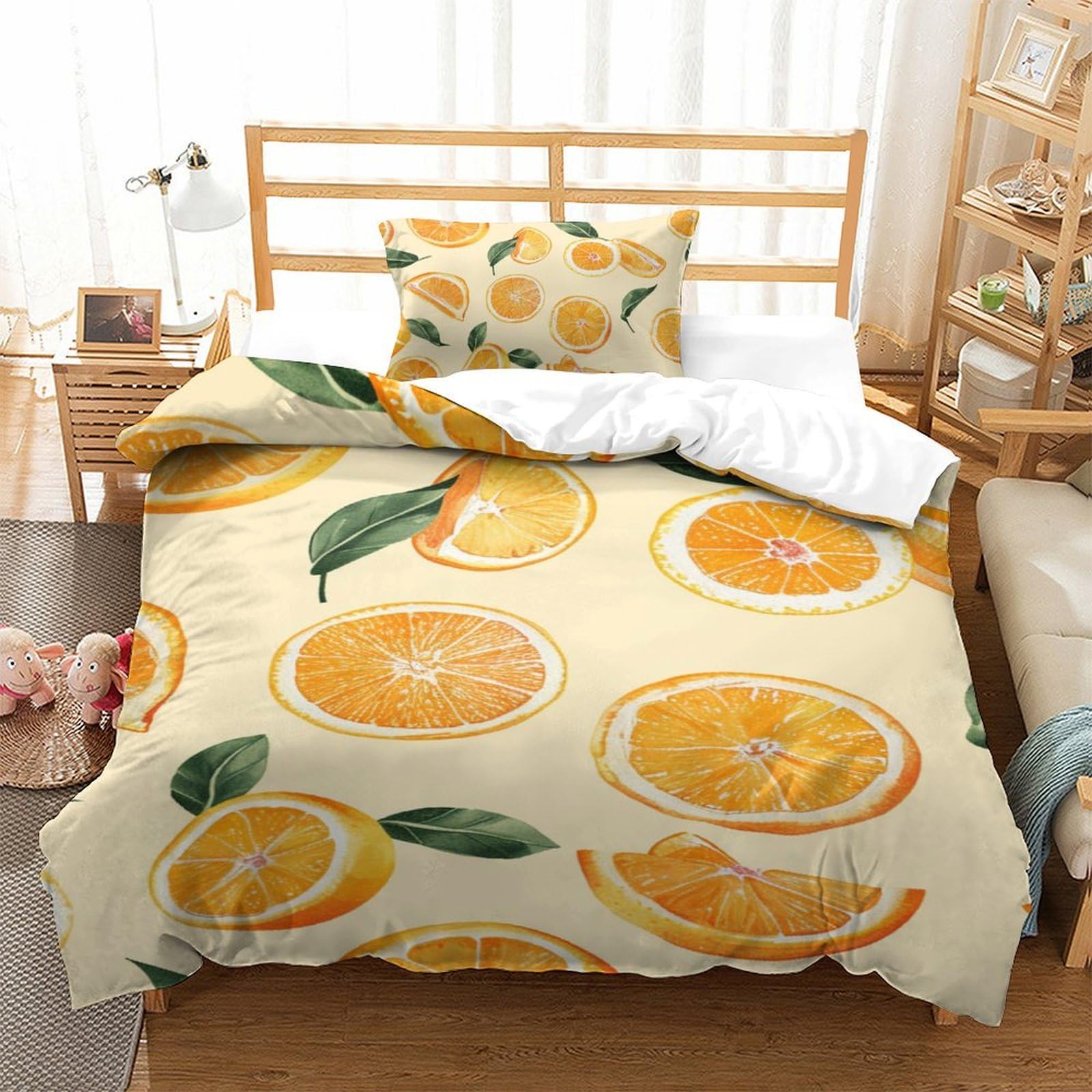 Housse de couette fermeture éclair orange finie la couette qui glisse