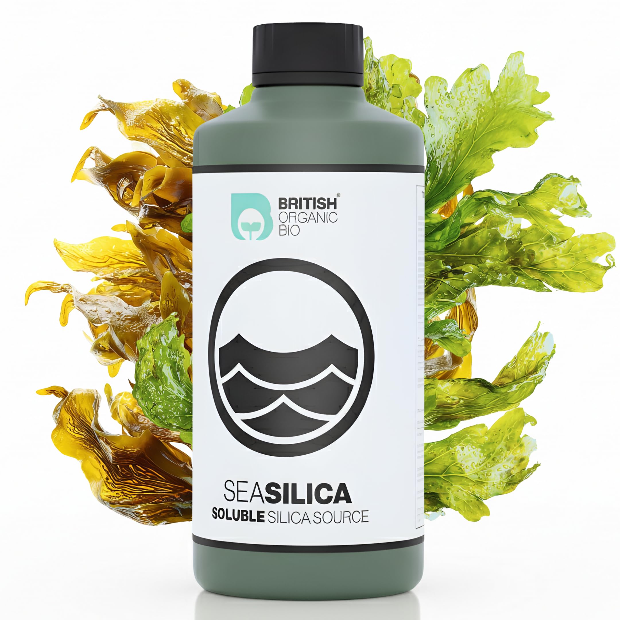 Sea-Silica - Seaweed Co-Extracted Silica Concentrate for Soil, Coco and Containers | Converts to Mono-Silicic Acid | Supports Stronger Leaves and Stems | Concentrated Liquid Formula