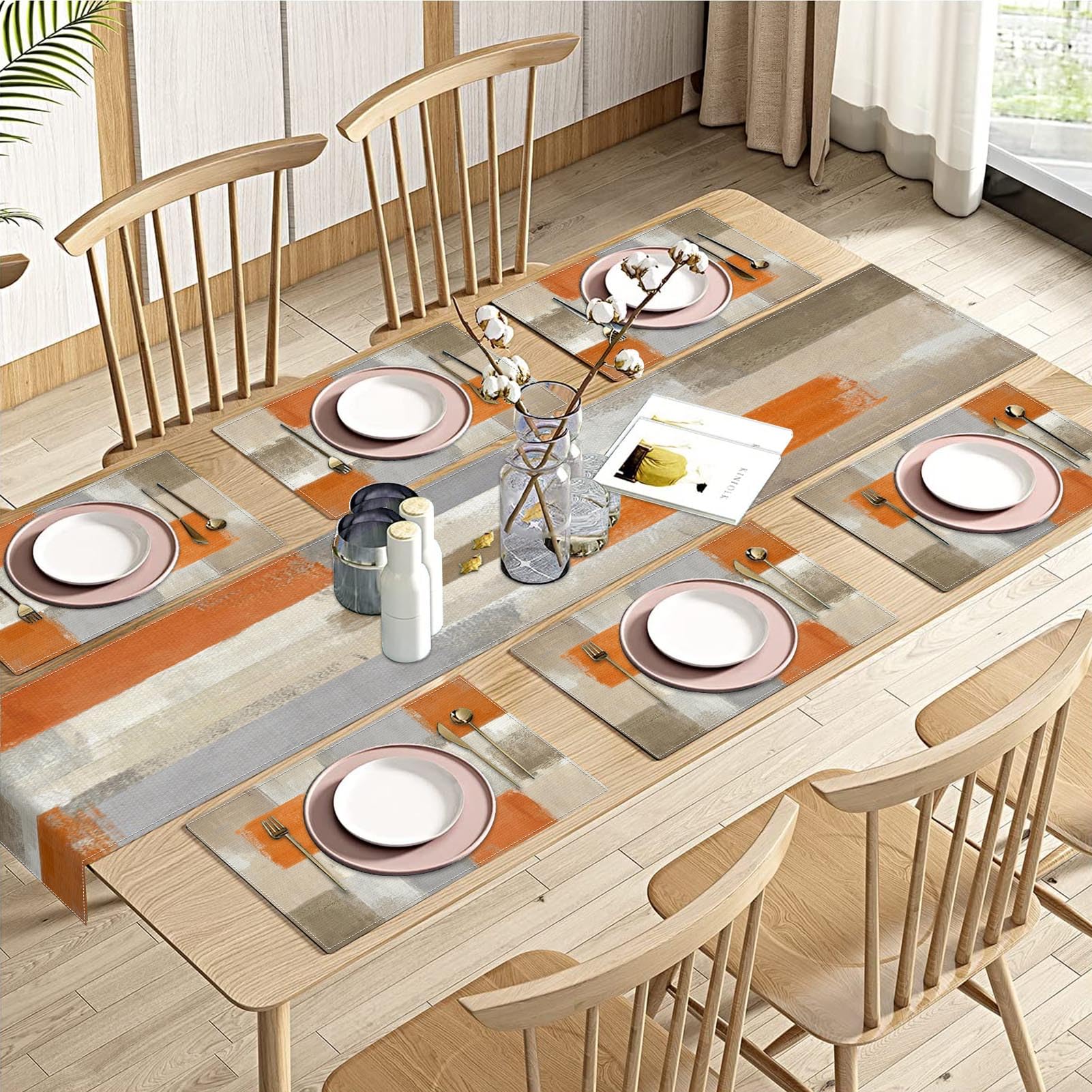 Vintage Table Runner & Placemats Set - 6 Piece -19
