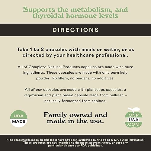 Miniatura 5 de Suplemento en polvo de algas marinas crudas – Cápsulas de 600 mg 100 píldoras en polvo de algas marinas crudas y suplemento de apoyo para la tiroides