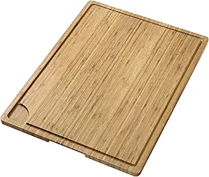 GarveeHome 24"x18" Bamboo Cutting Boards, Extra Large Wood Cutting Board for Kitchen with Juice Groove and Handles, Reversible Charcuteries Serving Tray