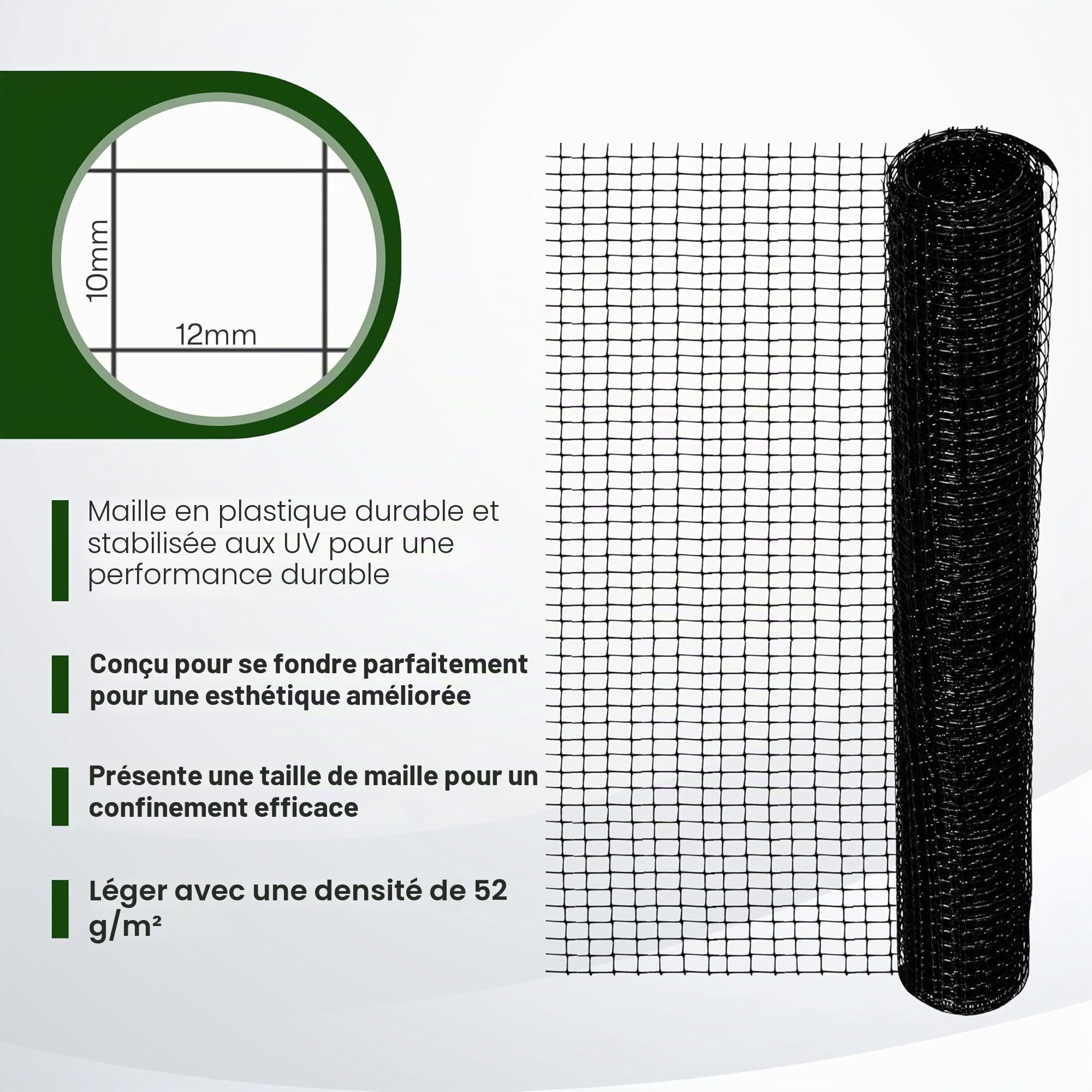 MISCHOME Kit de fixation de sécurité pour clôtures de jardin (10 mètres)